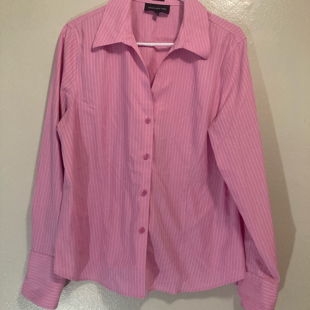 Jones New York Pink Pinstripe Shirt